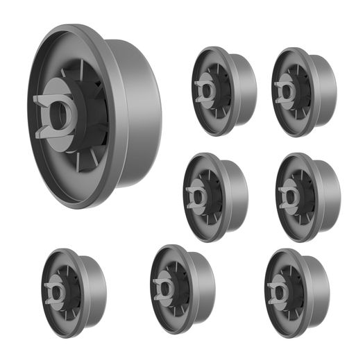 Roues de lave-vaisselle universelles pour panier inférieur [Lot 8] Pièces de rechange compatible avec Bosch / Siemens