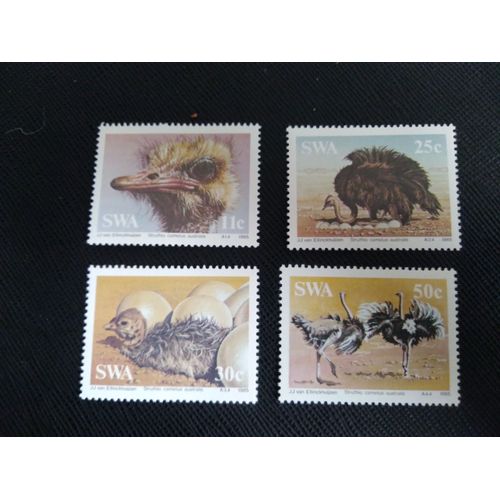 Timbre Sud-Ouest Africain Yt 523 A 526 Séries: Autruche D'afrique Du Sud 1985 ( 050306 )