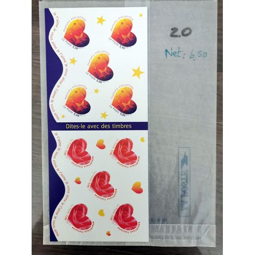Carnet 10 Timbres Coeurs