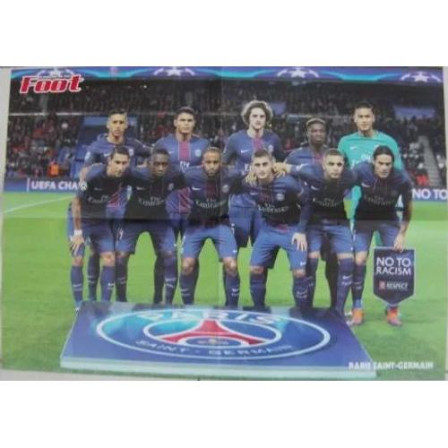 Football Poster Equipe Du Paris Saint Germain 2017 42cm/60cm Verso Paul Pogba Equipe De France -