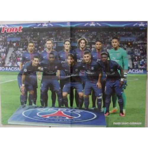 Poster Football Equipe Du Paris Saint Germain 2017 40cm / 57 Cm Verso Cristiano Ronaldo Real De Madrid -