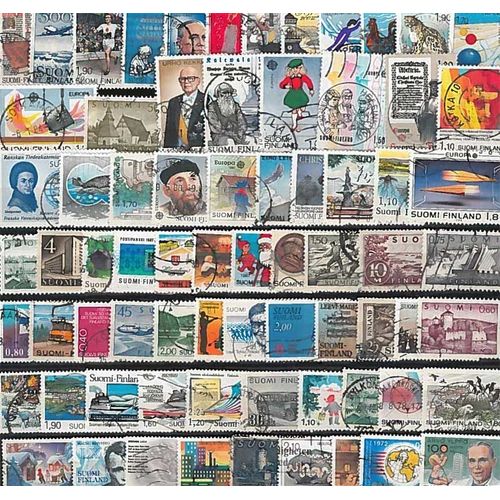 Collection De Timbres Finlande Oblitérés : Qté - 500 Timbres Grand Format