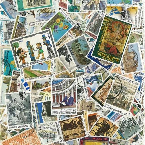 Collection De Timbres Grece Oblitérés : Qté - 200 Timbres Différents
