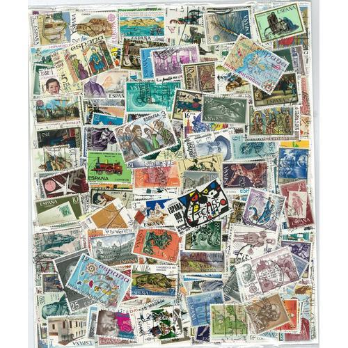 Collection De Timbres Espagne Oblitérés : Qté - 500 Timbres Grand Format