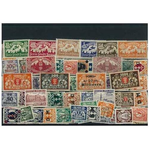 Collection De Timbres Dantzig Oblitérés : Qté - 200 Timbres Différents