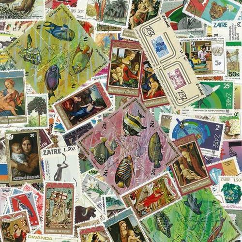 Collection De Timbres Belgique Colonies & Republique Oblitérés : Qté - 100 Timbres Différents