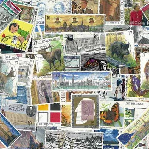 Collection De Timbres Belgique Oblitérés : Qté - 300 Timbres Grand Format