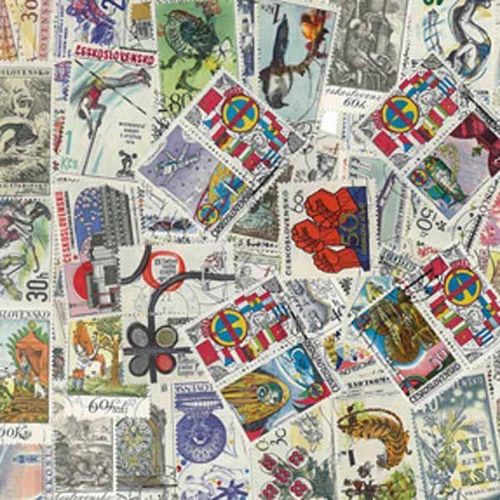 Collection De Timbres Tchecoslovaquie Oblitérés : Qté - 100 Timbres Grand Format
