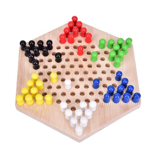 Jeu De Dames Chinois Traditionnel Hexagonal En Bois, Jeu Familial Le Plus Populaire, 1 Ensemble