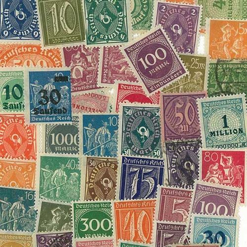 Collection De Timbres Allemagne Inflation Oblitérés : Qté - 50 Timbres Différents