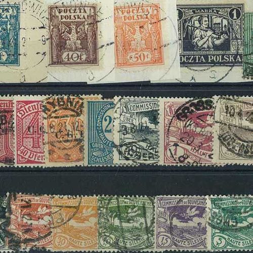 Collection De Timbres Haute Silesie Oberschlesien Oblitérés : Qté - 50 Timbres Différents