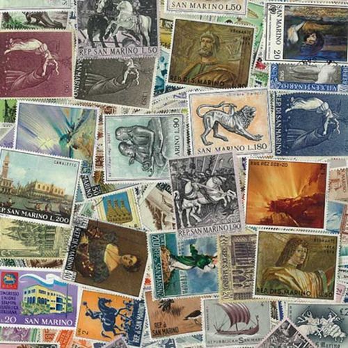 Collection De Timbres St Marin Oblitérés : Qté - 1000 Timbres Différents