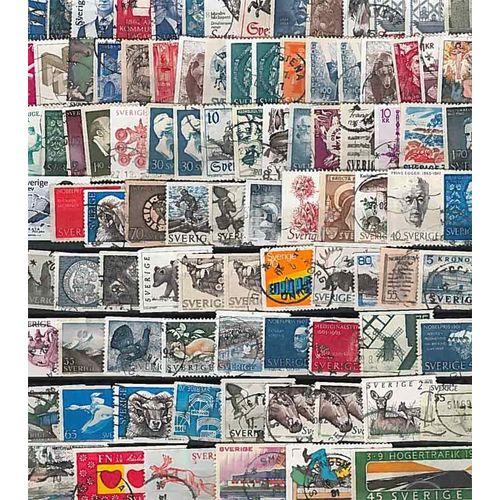 Collection De Timbres Suede Oblitérés : Qté - 1000 Timbres Grand Format