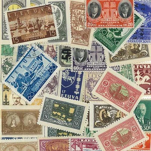 Collection De Timbres Lituanie Avant 40 Oblitérés : Qté - 50 Timbres Différents