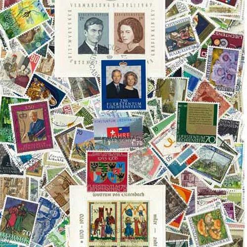 Collection De Timbres Liechtenstein Oblitérés : Qté - 400 Timbres Différents