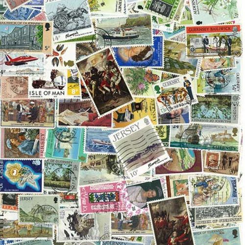 Collection De Timbres Jersey Oblitérés : Qté - 50 Timbres Différents