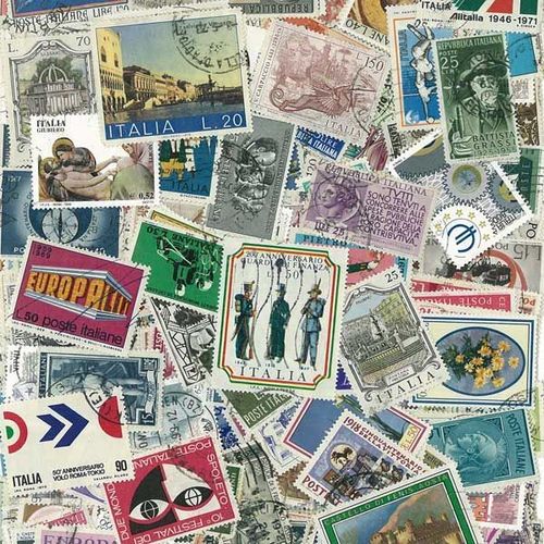 Collection De Timbres Italie Oblitérés : Qté - 200 Timbres Grand Format
