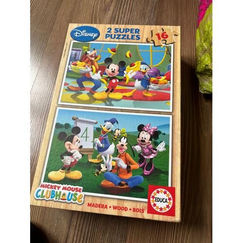 Puzzle 16 pièces 2 Puzzles en bois - Mickey et ses amis font des