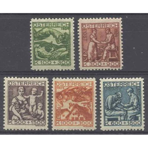 Timbre Collection Autriche N° Yvert Et Tellier 326/330 Neuf Avec Charnière