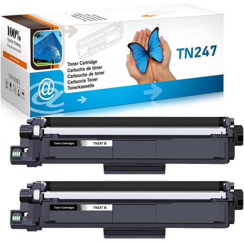 Toner compatible pour Brother TN-247 TN-243 pour Brother MFC-L3770CDW MFC-L3750CDW  HL-L3230CDW HL-L3210CW MFC-L3710CW DCP-L3550CDW MFC-L3730CDN DCP-L3510CDW  HL-L3270CDW DCP-L3517CDW 2x Noir