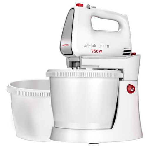 Mélangeur à Pâtisserie avec 2 Bols Rotatives 3 L, 5 Vitesses + Turbo, 750W, Blanc, MPM, MMR-22Z