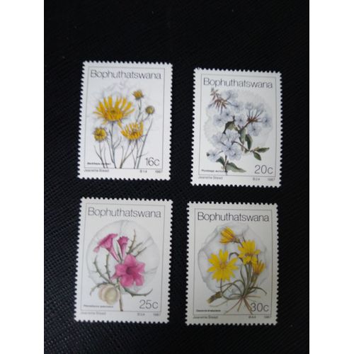 Timbre Bophuthatswana Yt 186 A 189 Séries: Fleurs Sauvages 1987 ( 050306 )
