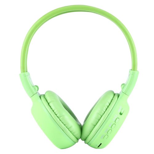 Casque Audio Sans Fil Stéréo Écran LCD Lecteur Voyant Lumineux Radio Fm Vert YONIS