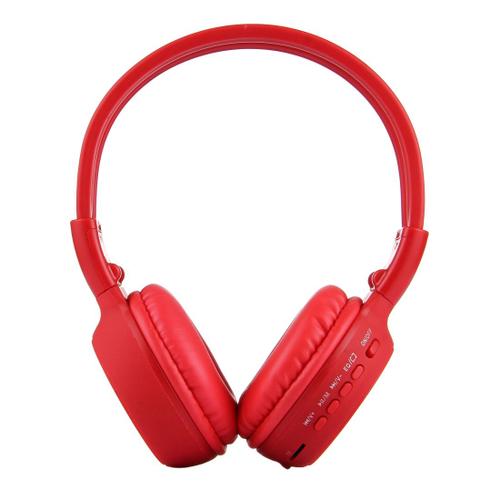 Casque Audio Sans Fil Stéréo Écran LCD Lecteur Voyant Lumineux Radio Fm Rouge YONIS