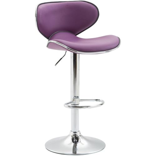 Tabouret De Bar Chaise De Bar Hauteur Réglable Avec Repose Pieds En Synthétique Violet Et Métal 10_0000215