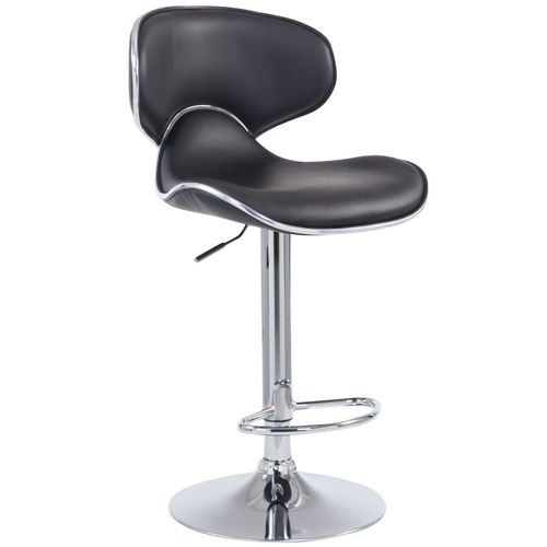 Tabouret De Bar Chaise De Bar Hauteur Réglable Avec Repose Pieds En Synthétique Noir Et Métal 10_0000077