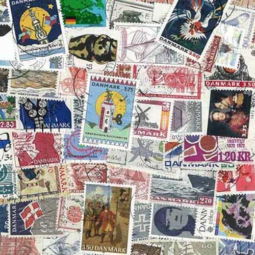 Collection De Timbres Danemark Oblitérés : Qté - 50 Timbres Grand Format
