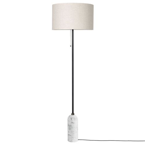 Gubi Lampadaire Gravity (Blanc - Marbre Et Tissu Canvas)