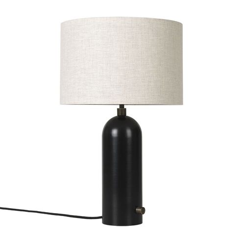 Gubi Lampe De Table Gravity Small (Noir - Métal Et Tissu Canvas)