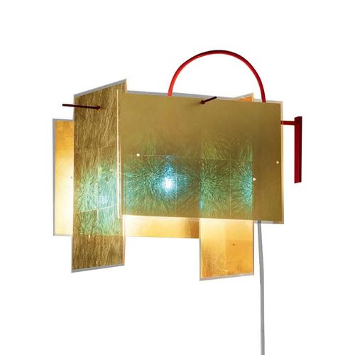 Ingo Maurer Lampe Murale Applique 24 Karat Blau Wall (Feuille D'or - Métal)