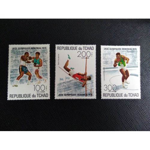Timbre Tchad Yt Pa 179 A Pa 181 Jeux Olympiques D'été - Montréal 1976 ( 060306 )