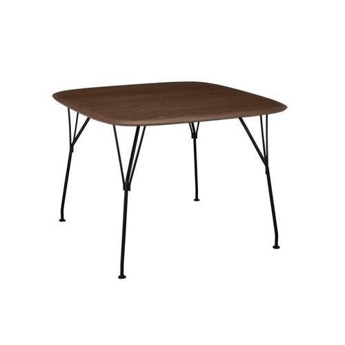 Kartell Table Viscount Of Wood 100 X 100 Cm (Plateau En Noyer, Structure Noire - Bois Et Métal)