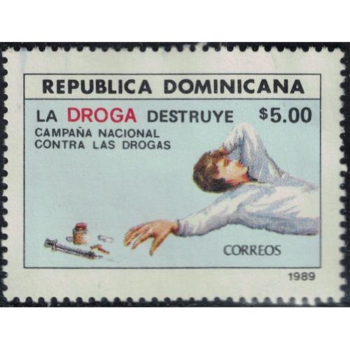 République Dominicaine 1989 Oblitéré Used Campagne Nationale Contre La Drogue Y&t Do 1055h Su