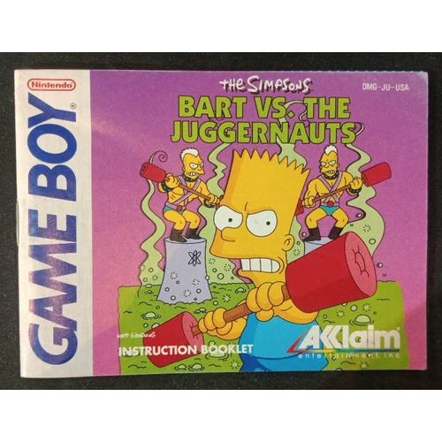 The Simpsons - Bart Vs The Juggernauts - Notice Officielle - Gameboy