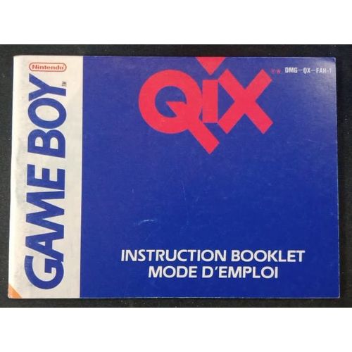 Qix - Notice Officielle - Gameboy