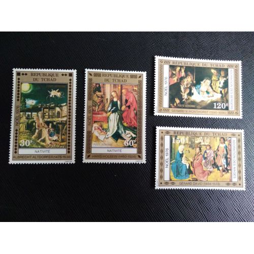 Timbre Tchad Yt Pa 188 A Pa 191 Séries: Noël 1976 ( 060306 )