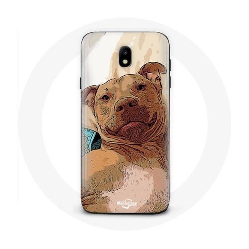 Coque Samsung Galaxy J3 2017 American Pit Bull Terrier Marron