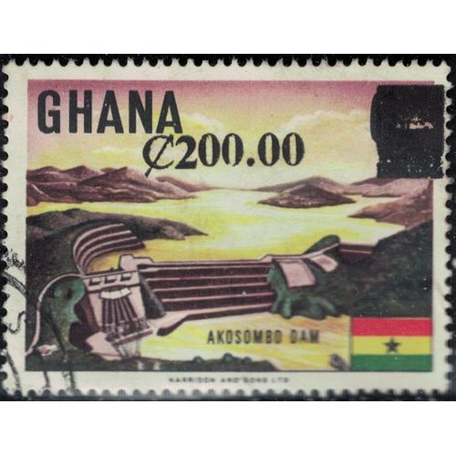 Ghana 1988 Oblitéré Used Surchargé Barrage D'akosombo Dam Su