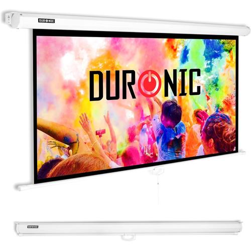 Duronic MPS100 16/9 WE Ecran de Projection TV et Home Cinema de 100 Pouces 254 cm | 221 x 125 cm | Fixation Mur ou Plafond | Déroulement Manuel | Gain +1 idéal pour 3D 8K 4K 1080P