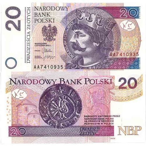 Billet De Banque Collection Pologne - Pk N° 184 - 20 Zlotych