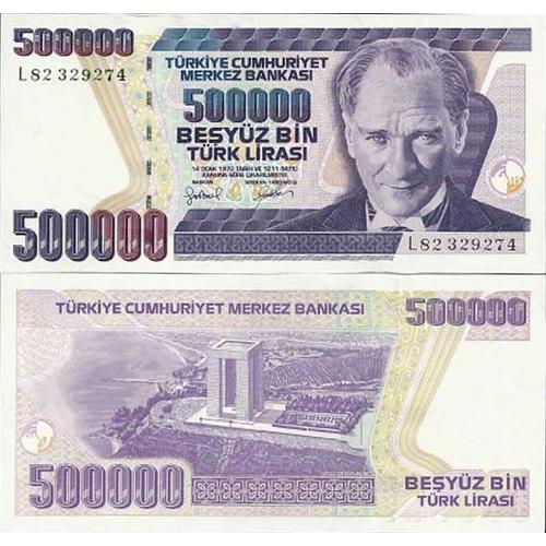 Billets De Collection Turquie Pk N° 212 - 500 000 Lira