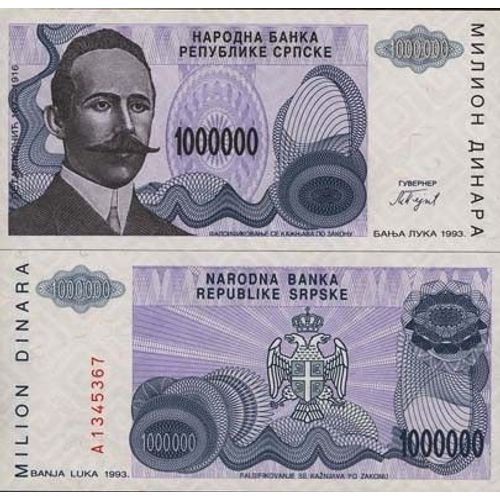 Billets Collection Bosnie Pk N° 152 - 1 000 000 Dinara