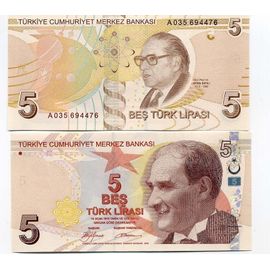 Billet De Banque Turquie Pk N° 222 - 5 Lira