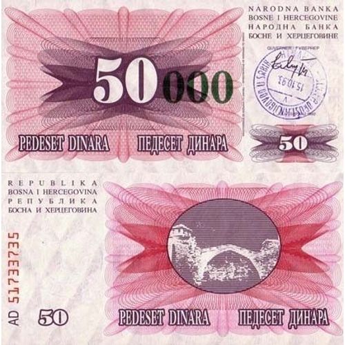 Billet De Banque Bosnie Pk N° 55 - 50000 Dinara