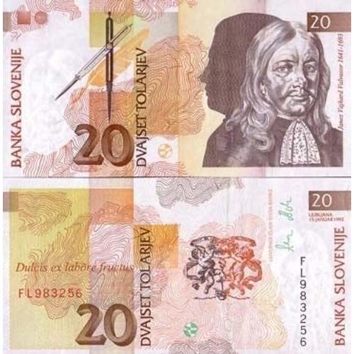 Billets Banque Slovenie Pk N° 12 - 20 Tollarjev