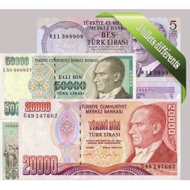 Turquie - Collection De 5 Billets De Banque Tous Différents.